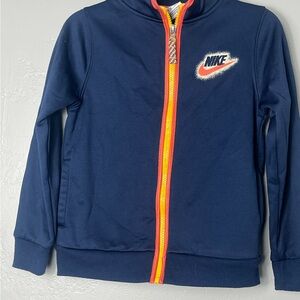 Nike Kids Navy Hoodie with Orange Accents